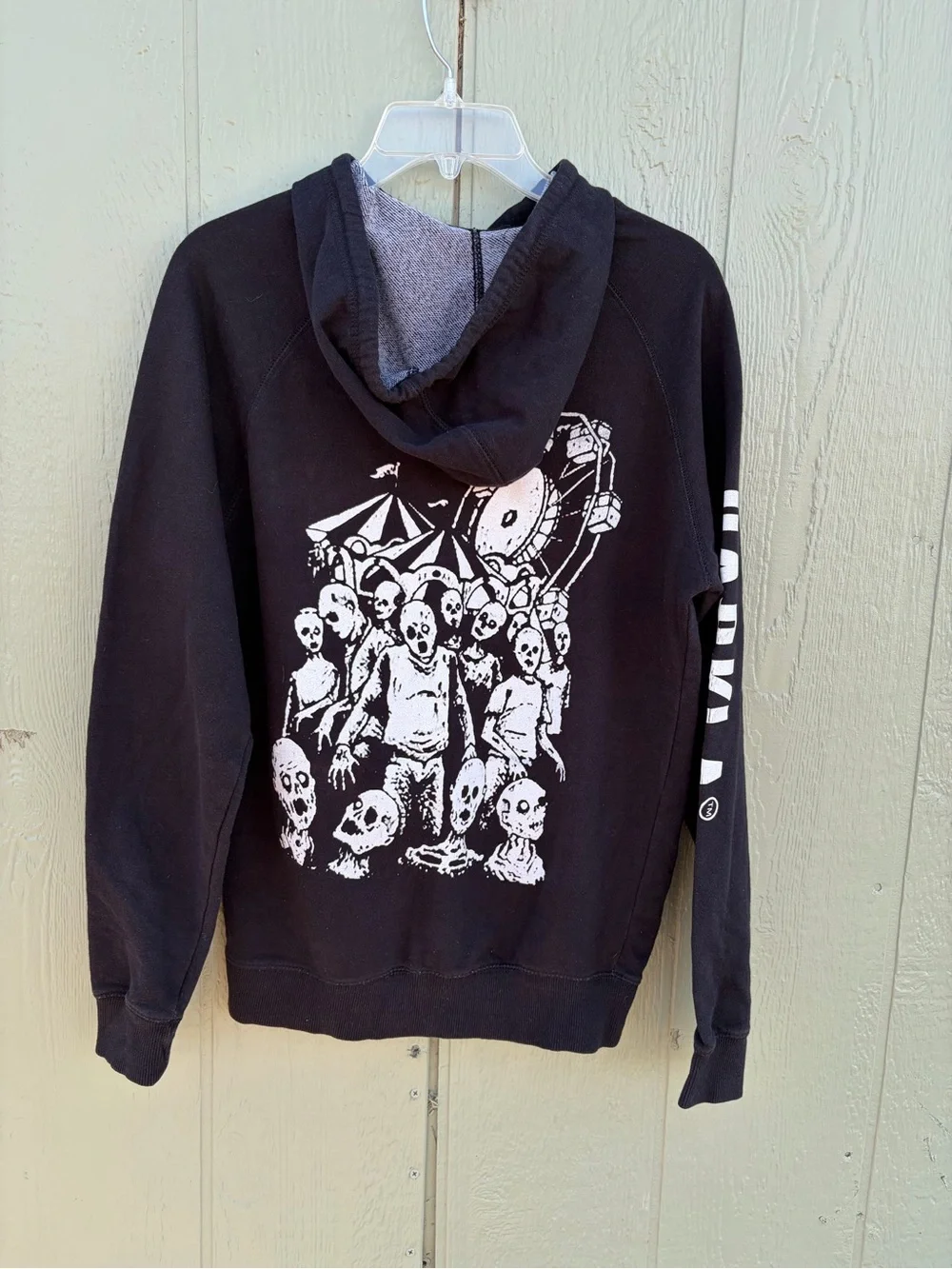 Darkla kinds Black Hooded Pullover Sweatshirt Size S
